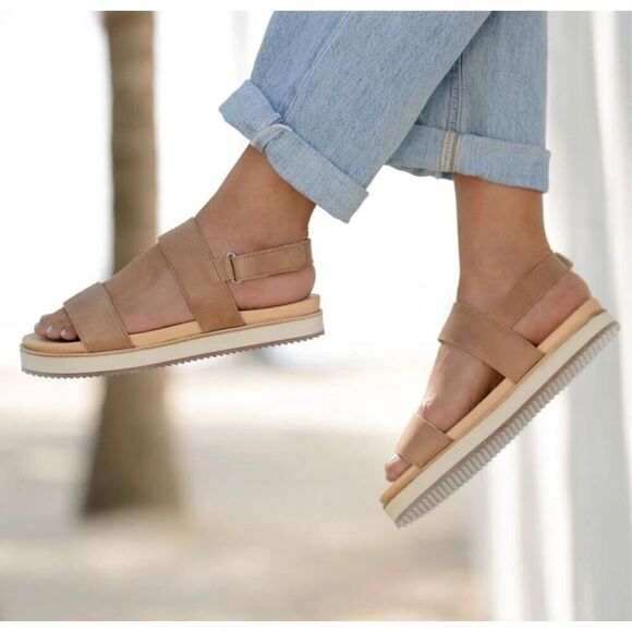 Nisolo Go-To Platform Sandals In Almond Size 9.5 - Picture 13 of 13